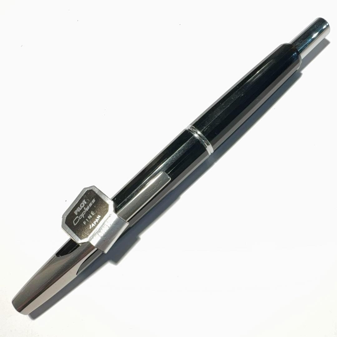 キャップレス 万年筆 (Pilot Capless 1st Model) PILOT Capless Fountain Pen with Tag, Black 14K Nib, F Hexahedra