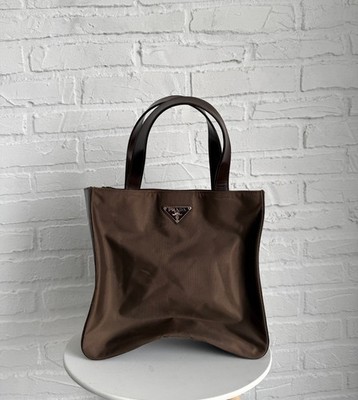 Vintage Prada tessuto nylon brown handbag