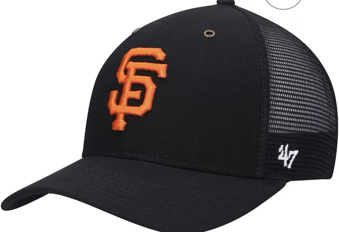 Carhartt '47 San Francisco Giants Baseball Cap Snapback Men's Black Canvas Hat