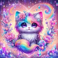 Hestarcul DIY Diamond Art Kits for Adults,5D Painting Kit Medium, cat