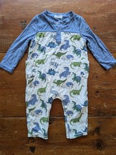 Angel Dear Painterly Dinosaur Long Sleeve Pullover Romper Bamboo Boys Sz 6-12M