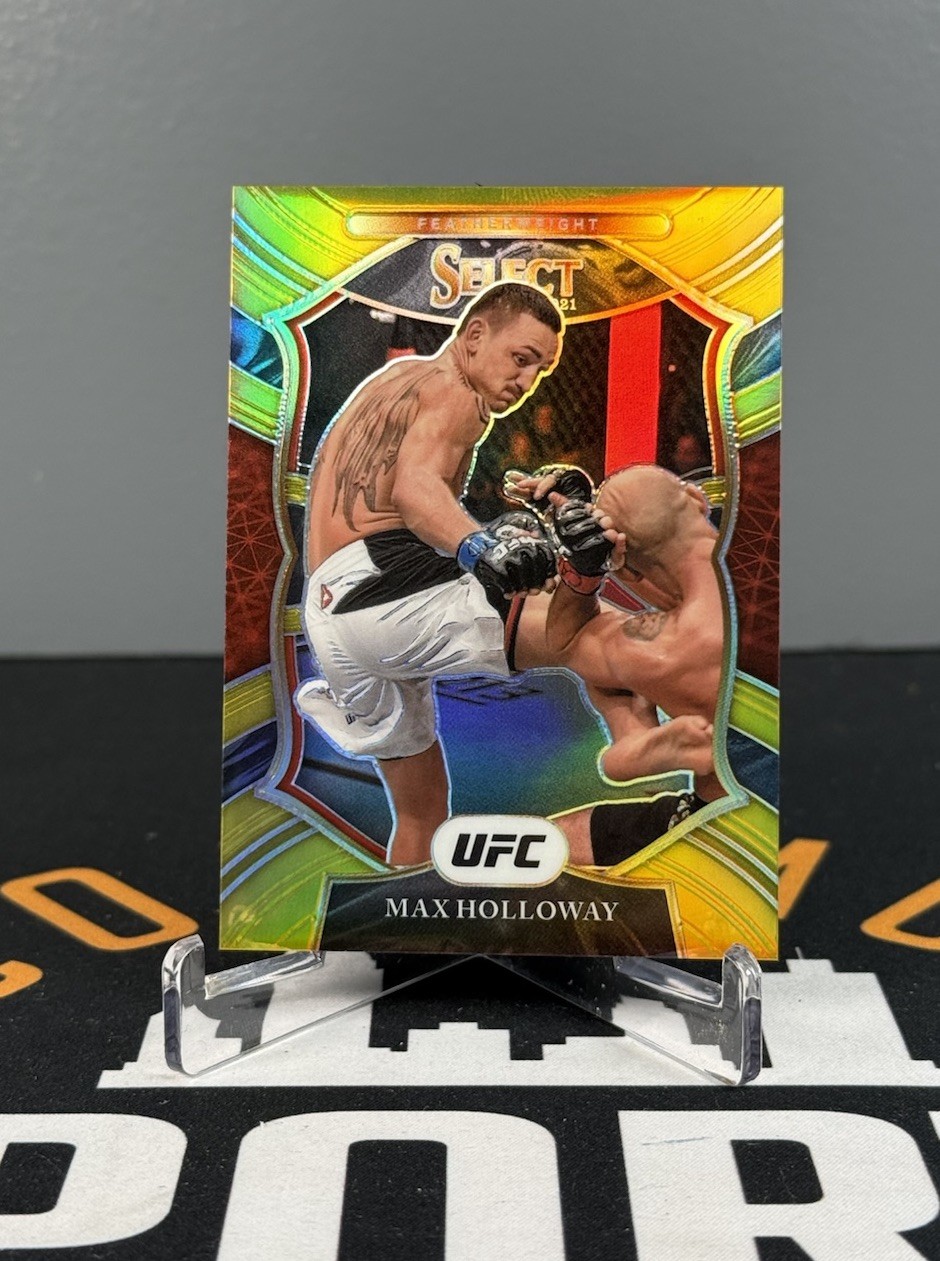 Max Holloway 2021 Panini UFC Select True Gold Prizm Concourse /10 SSP!