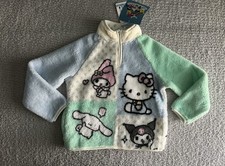 Hello Kitty Pullover Sweatshirt Girls Sz Small 6-7 Blue Fleece Sanrio Sherpa