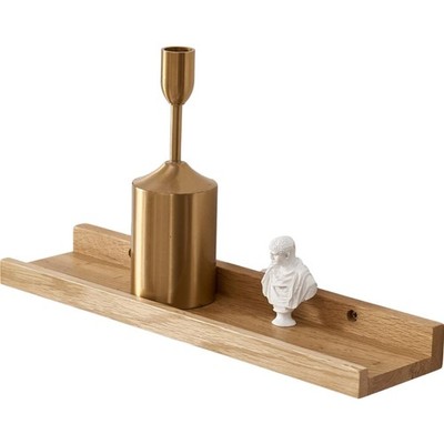 Holzbilderleiste 30 cm Eiche Massiv Rustikales Wandregal Gewürzregal Hängereg...