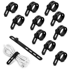 10 PCS Silicone Cable Ties, 5.1 Inch Reusable Zip Ties Cord Keeper Cable Straps