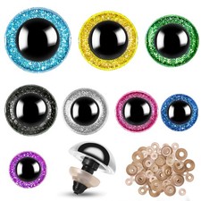 160pcs Large Safety Eyes for Amigurumi Glitter Eye Mixed, Colorful A