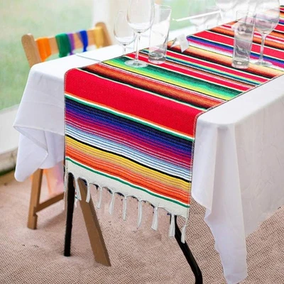 Corredor de mesa Fowecelt mexicano Serape 14 x 84 pulgadas para fiesta mexicana boda D... Foto 1 de 4