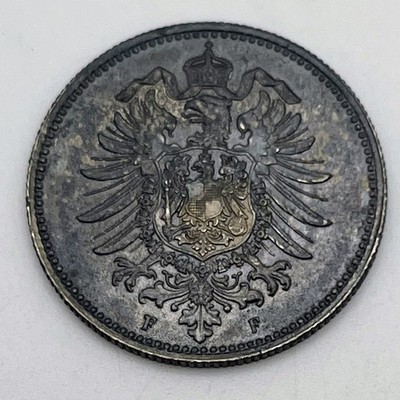 1886-F Germany 1 Mark UNC Toned Toning Stuttgart Better Date Uncirculated Silver