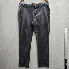 Roark Revival Men Pants 34 Black Chino Twill Button 27" Inseam