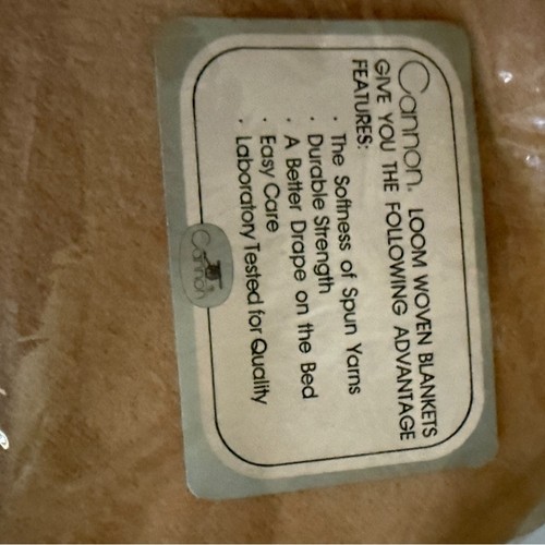 Vintage Ultra Woven Cannon Tan Acrylic Blanket Full Size New - Picture 3 of 6
