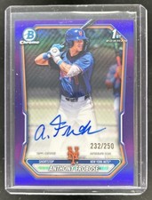 2026 Bowman Anthony Frobose Chrome Auto Purple Refractor 1st Prospect #/250 Mets
