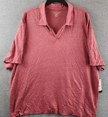 The Men's Store at Bloomingdale's Linen Johnny Collar Polo XXL Fire Island S/S