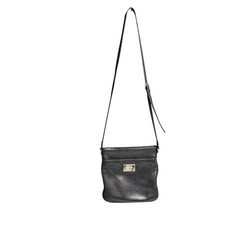 Polo Ralph Lauren Pebbled Faux Leather Crossbody Shoulder Bag Black