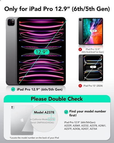ESR iPad Pro 12.9 Case 6th/5th Generation Removable Magnetic Cover 9 Stand Angle - 第 10/10 張圖片