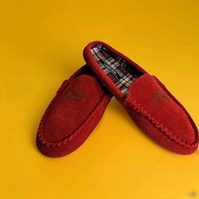 Lands End Red Suede Leather Slip-On Loafer 9M