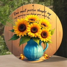 Round Aluminum Sign Wreath Country Farmhouse Decoration