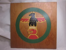vintage carved wood Native American design plaque wooden wall hanging art decora