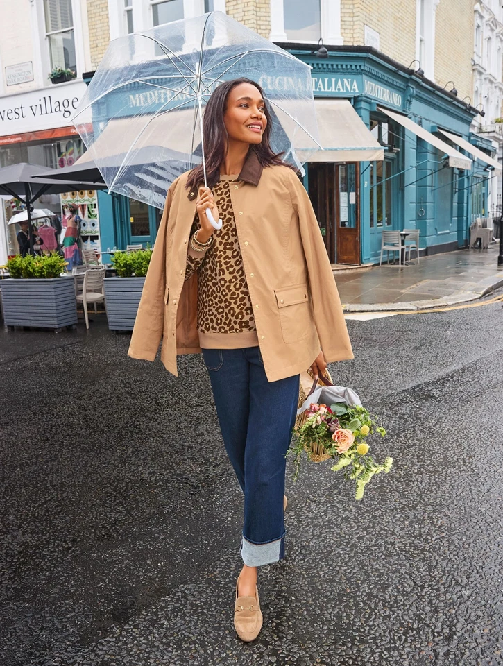 Coated Cotton Barn Jacket at Talbots, NWT $249, All size, color TOASTED COCONUT - Image 3 of 3