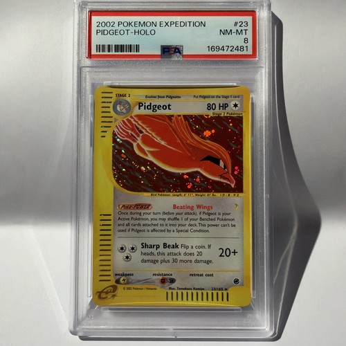 Pokemon 2002  Pidgeot Holo Expedition 23/165 PSA 8 New Certification