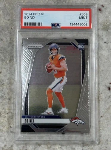 2024 Panini Prizm #309 Rookies Bo Nix (RC) PSA 9 Denver Broncos