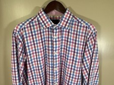 Tattersall London Pink/Blue/Purple Plaid Shirt Men's 17 34/35