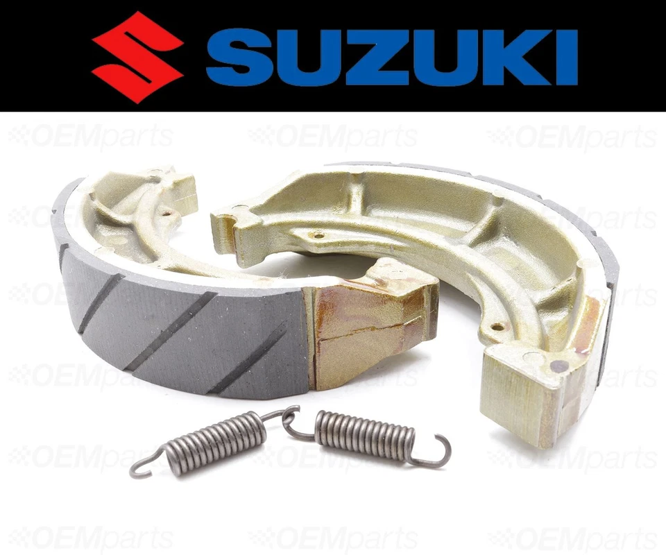 Set of (2) Suzuki Water Grooved FRONT Brake Shoes and Springs #54401-07810 - Image 3 of 4