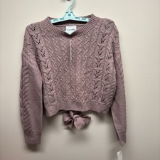 Pink Rose Womens Sweater Sz M Medium Solid Long Sleeve Pullover New With Tags