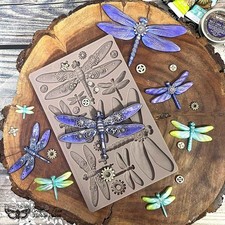 Machine Dragonflies 5" x 8" Silicone Decor Mould Finnabair Steampunk