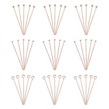 300pcs Rose Gold Flat Head Pins Ball Head Pins Open Eye Pins Metal Wire Headpins