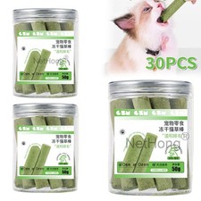 30x Cat Grass Sticks,Cat Teeth Cleaning Molar Rod Cats Indoor,Hairball Removal