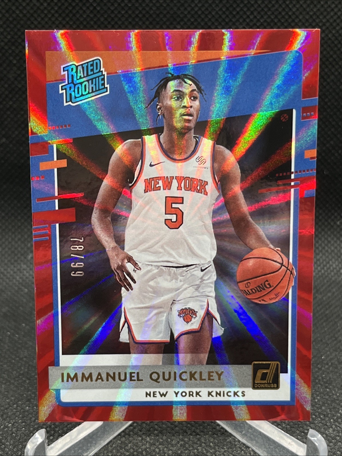 2020-21 Panini Donruss Immanuel Quickley RATED ROOKIE RED LASER SP #/99 RC!