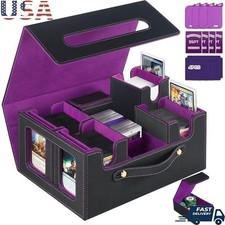 MTG Commander Deck Box Premium Faux Leather Storage Case 600 Double Sleeves New