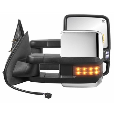 Power Heated Tow Mirrors Chrome Manual for Silverado/Sierra 1500-3500HD M90414YS