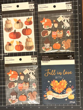 Recollections Halloween LOT Autumn Fall Pumpkins Forest Animals Coffee STICKERS