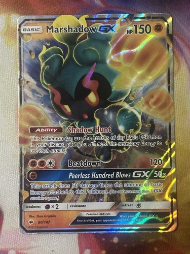 Marshadow GX 80/147 Holo Rare GX Burning Shadows Pokemon NM 