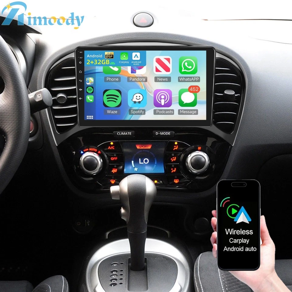 RIMOODY Autoradio Carplay per Nissan Juke F15 2010-2017 Android 15 GPS Navi WiFi 2+32GB