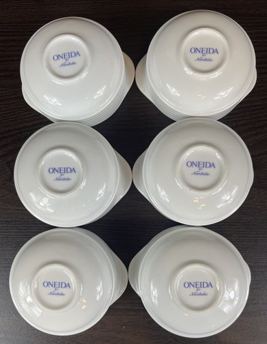 6 Nice Oneida By Noritake Arctic White 5” Handled Fruit Dessert Sauce Bowls - Picture 9 of 11
