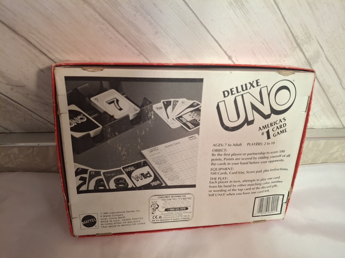 【希少・未使用】UNO Collector's Edition Vintage Deluxe UNO Card Game by Mattel - 1993 Edition - Missing