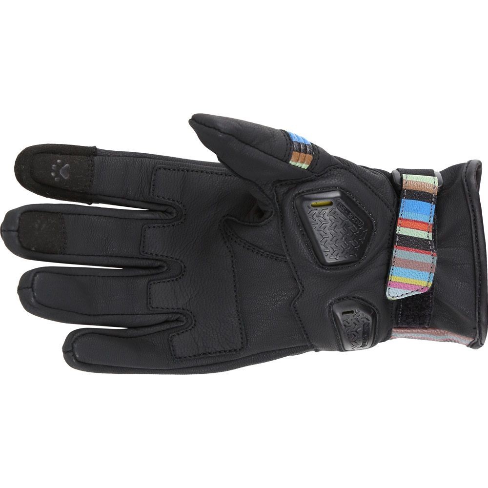 MotoGirl Bessie Ladies Motorcycle Gloves Leather Stripe, photo 2 of 3