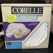 Vintage 17 Piece Corelle Livingware By Corning Dinner Set Country Cottage NEW