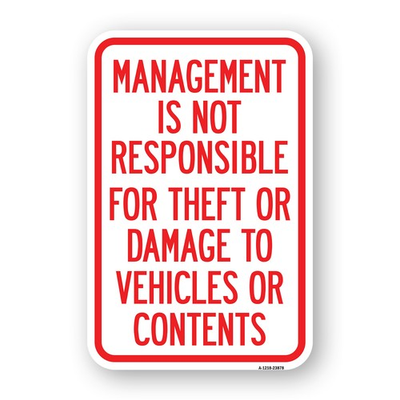#ad #ad Management Is Not Responsible for Theft or Dama Heavy Gauge Metal Parking Sign $78.99