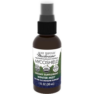 Host Defense,MycoShield, Mushroom Throat Spray, Winter Mist, 1 Fluid Ounce