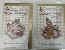 2 Brooke's Books Teatime with Mrs. Clause Ornament Cross Stitch-Chart Only- 2003