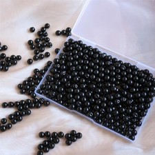 Black Glass Beads Bulk, 8mm Glass Beads for Barcelet and Jewelry Makin