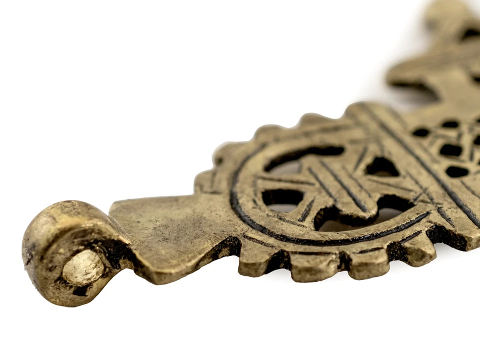 Colgante Cruz Copta Etíope Grande 95mm Latón Africano Latón Agujero Grande Foto 4 de 4