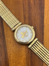 Mickey Mouse Watch Women Disney Time Works Gold Tone Swiss 26mm New Battery