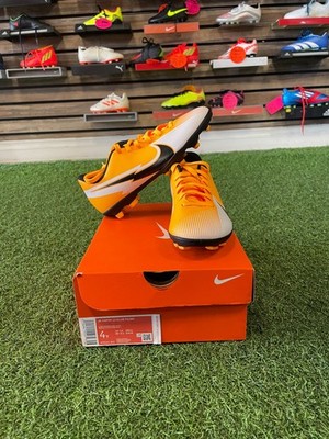 Nike JR Vapor 13 Club FG/MG Soccer Cleats US Size 4 - Yellow/White
