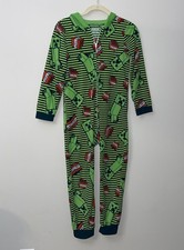 Boys Minecraft One-Piece Pajama Medium Creeper Pajamas EUC
