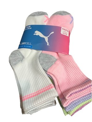 Puma Youth Low Crew Socks 10 Pair Shoe Size 4-9.5