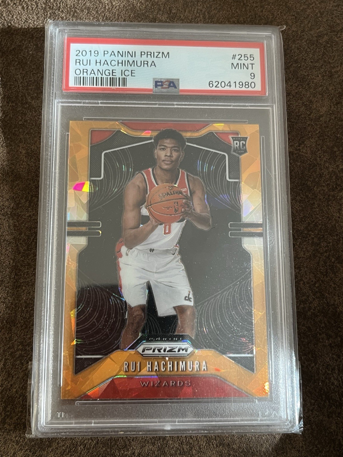 2019-20 Prizm Rui Hachimura Orange Ice Prizm PSA 9 Wizards #255